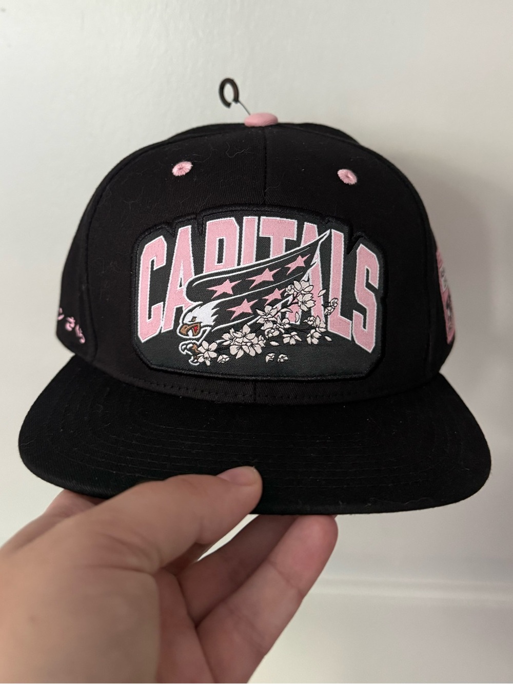 Washington Capitals cherry blossom black and pink adjustable hat adult